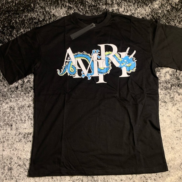 AMIRI Other - Amiri Blue Dragon Black Tee Logo Shirt Men’s Large